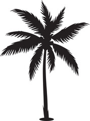 Obraz premium coconut tree silhouette design vector art illustration