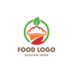 Hand draw healthy food logo design