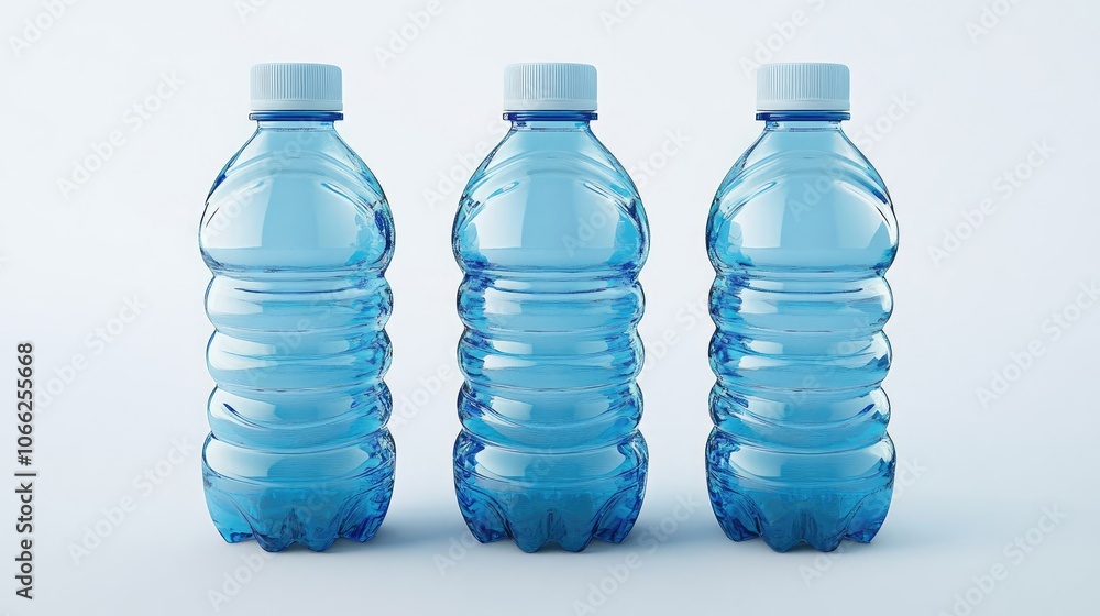 Poster design templates for empty water bottles showcasing packaging styles generative ai