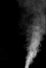 Smoke, vapor, isolated on black background. Abstract vapor, water vapor. Close-up fog effect.