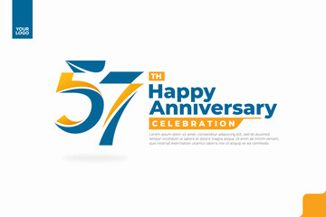 Number 57 logo icon design, 57th birthday logo number, anniversary 57