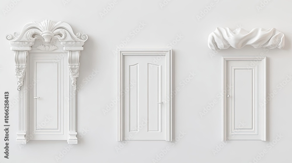 Poster elegant home door designs showcasing open and closed concepts generative ai