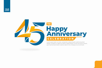 Number 45 logo icon design, 45th birthday logo number, anniversary 45