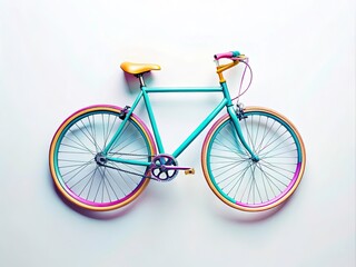 Fototapeta premium Isolated Bicycle on White Background for Minimalist Landscape Photography and Creative Concepts