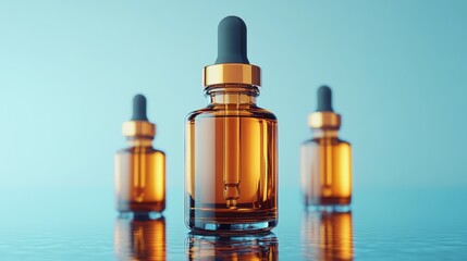 Amber Glass Dropper Bottles Beauty Product Packaging Skincare Serum