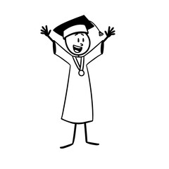 someone is happy because of graduation complete with uniform and hat