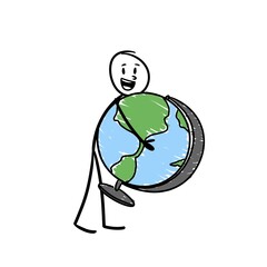 someone holding a globe