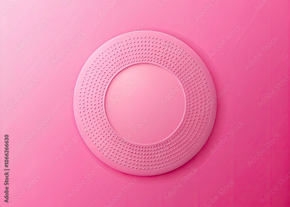 Poster minimalist pink gradient background with embossed circle casting shadows - elegant design for modern