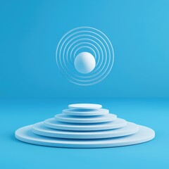 Obraz premium Concentric circles rising towards a point, isolated to symbolize leadership focus