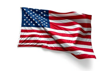 Obraz premium United State of America map flag isolated on the white background.