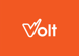 Creative and minimal letter volt logo design. Modern letter mark logo design