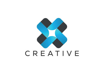 Creative and minimal letter X logo design