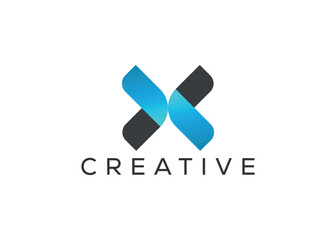 Creative and minimal letter X logo design