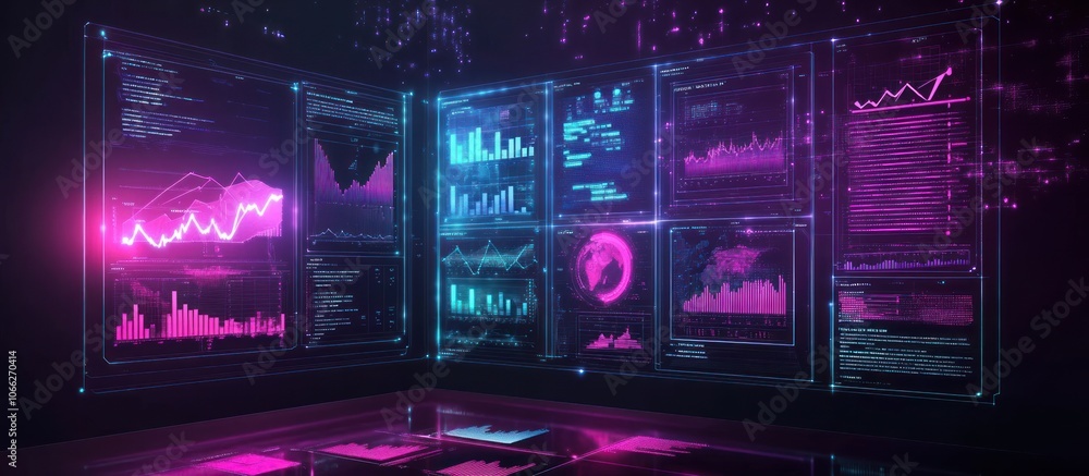 Aufkleber futuristic data visualization