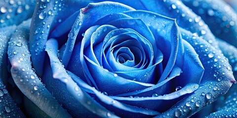Blue rose with water droplets on petals, flower, drop, plant, blue, nature, garden, romantic, delicate, elegant, beauty, petals
