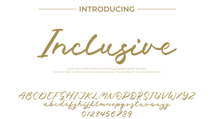 Inclusive Font Stylish brush painted an uppercase vector letters, alphabet, typeface