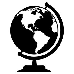 Silhouette icon of a globe on a stand. vector illustration 