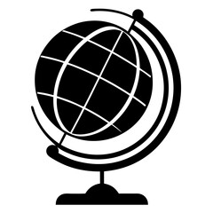 Silhouette icon of a globe on a stand. vector illustration 