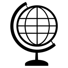 Line art of a globe on a stand. vector illustration 