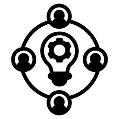 team brainstorm Solid icon