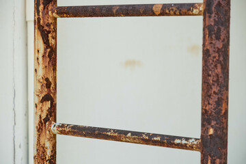 Old iron stairs full of rust