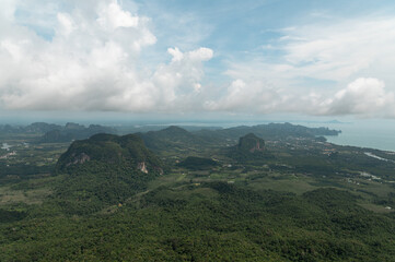 Stunning aerial view of Phang Nga Bay (Ao Phang Nga National Park),Thailand 2023. 