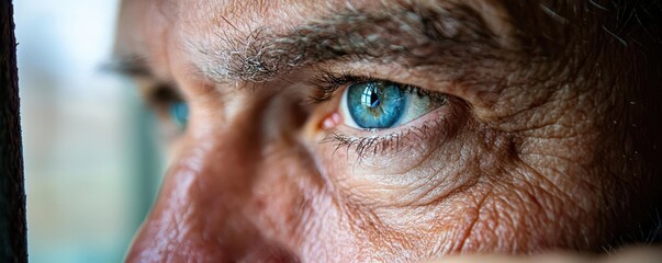 Close-up of elderly man s face, warm smile, attentive caregiver, compassionate care, nurturing attention