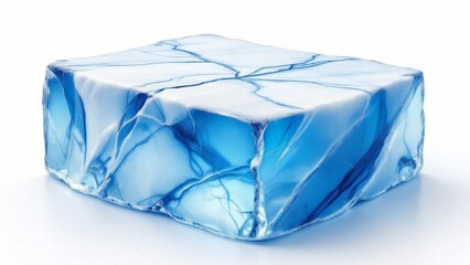 Obraz premium Square ice block with a frosted textured surface