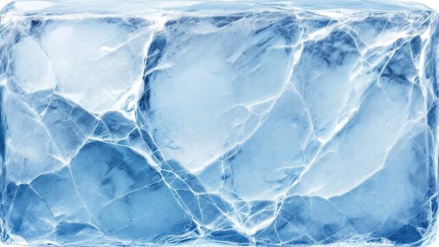 Rectangular ice block with a frosted textured surface