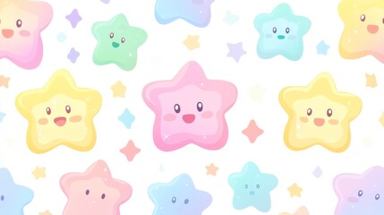 Smiling stars pattern, a cheerful and joyful design for kids, projects, backgrounds, various creative applications