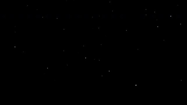Snowflakes gently fall against dark night sky, creating serene and magical winter atmosphere, perfect for seasonal or festive themes Snowflakes fall black background, overlay