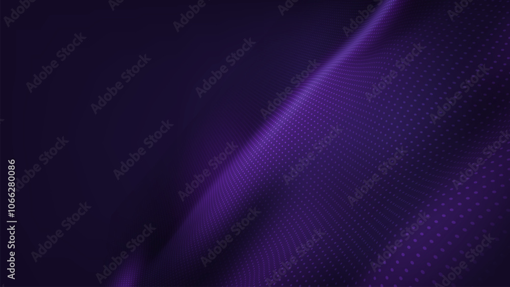 Poster futuristic wave dots with concept big data. technology background
