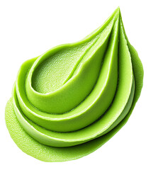 A swirl of green matcha frosting. Perfect for food and culinary themes.