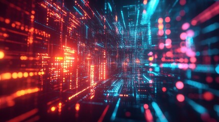 Obraz premium Abstract Digital Tunnel