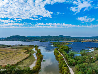 Fototapeta premium Aerial photography of solar photovoltaic array