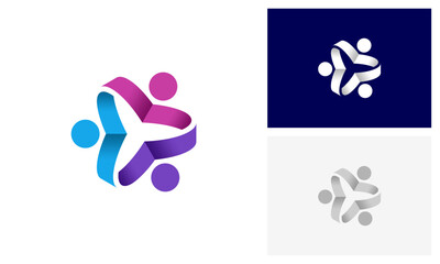 Community logo, teamwork logo design