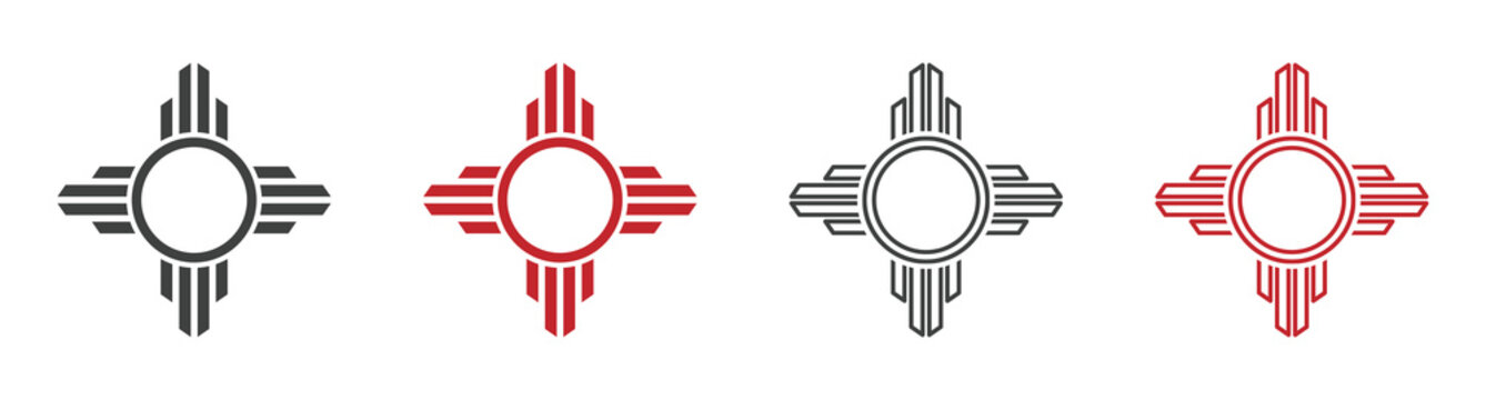 Zia symbols icons set. Zia vector signs