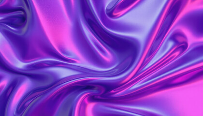 Obraz premium vibrant purple satin texture with smooth, flowing waves, creating luxurious and elegant appearance. interplay of light enhances its rich color and sheen