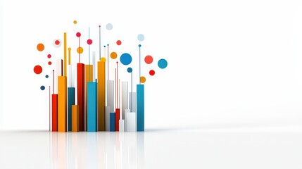 Obraz premium Growing graph lines in abstract style, isolated to represent innovation-driven growth