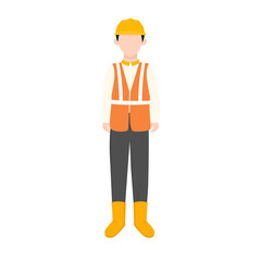 Illustration of Construction Project Engineer Worker