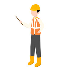 Illustration of Construction Project Engineer Worker