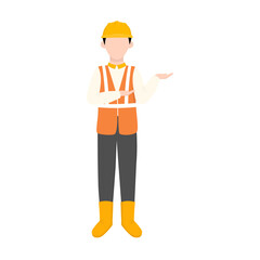 Illustration of Construction Project Engineer Worker