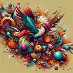 Obraz premium a vibrant graphic art piece happy thanksgiving