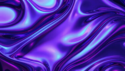 Obraz premium vibrant purple texture with smooth, flowing patterns and reflective surfaces creates dynamic visual effect. This abstract design evokes sense of depth and movement