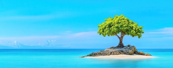 Beauty of calm in a deserted island tropical theme animation triadic color scheme