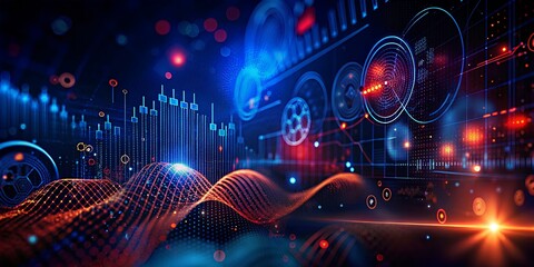 Digital Background for Tech, AI, Data, and Audio Visualizations