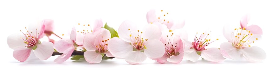 closeup of flowers isolated on white background