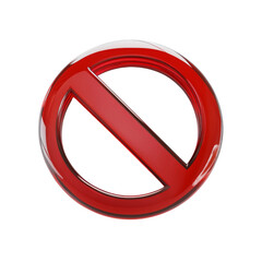 Glossy 3D Prohibition Symbol