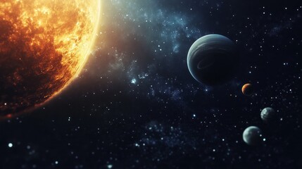 Obraz premium solar system with space for text 