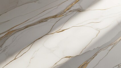 AI GENERATED Minimalist marble texture background with white and gold veins, soft shadows, and high-resolution details for luxury branding or product presentation